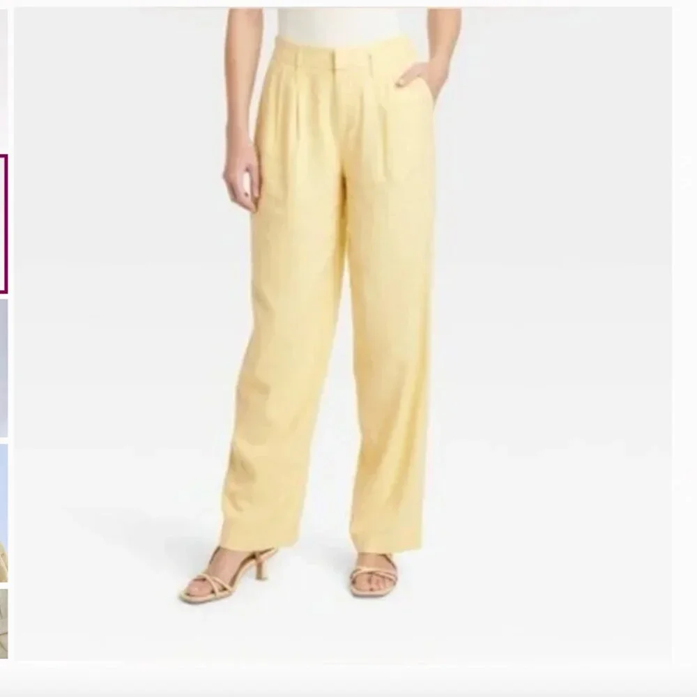A New Day Yellow Linen Blend Pants - women's 6 - Picture 4 of 9